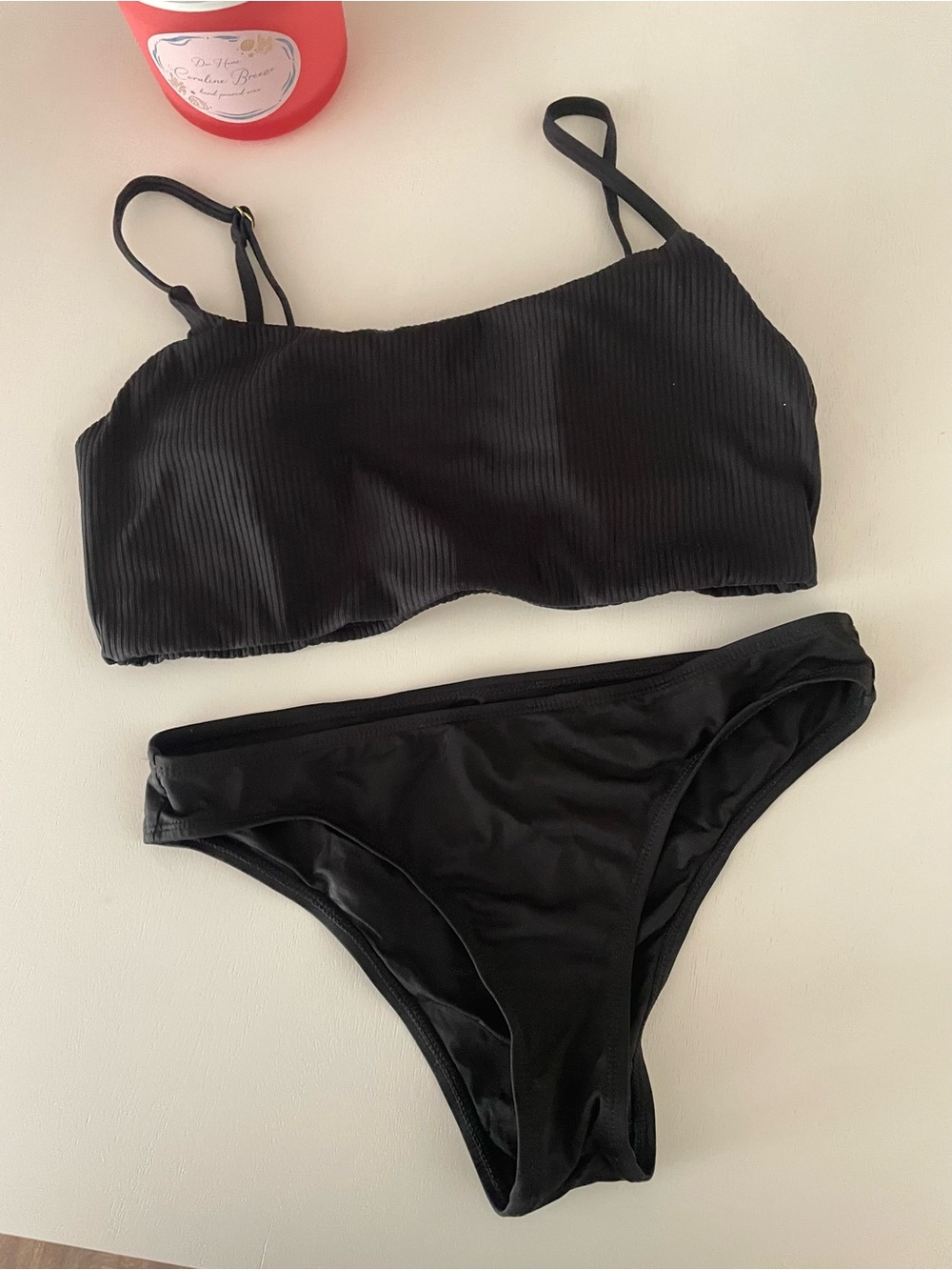 Andie Maui Sport Ribbed Bikini Top Medium & Smooth Bikini Bottoms Small Set